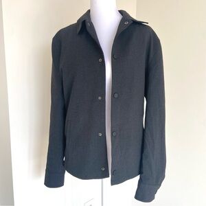 Zara XS Gray Overshirt Jacket Snap Front Minimalist Employee Uniform Utility